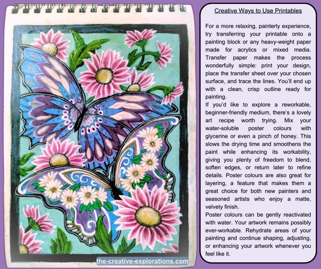 How to Use Printables with Poster Colours